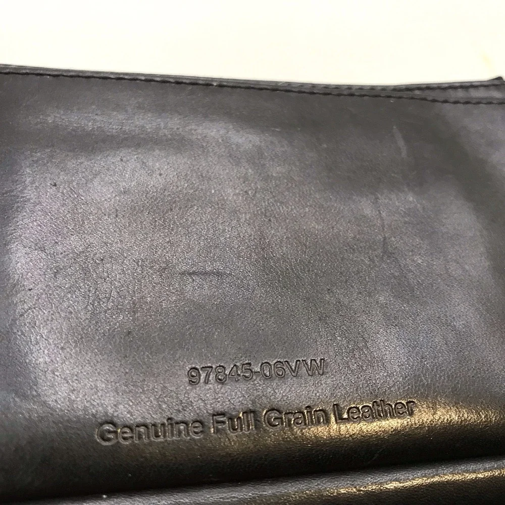 Harley Davidson Genuine Full Grain Leather With Cow Hide Wristlet Attached Mirro